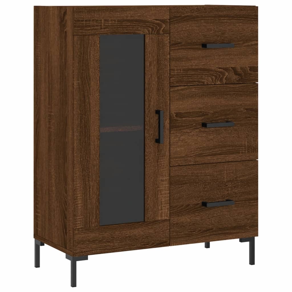 vidaXL Dressoir 69,5x34x90 cm bewerkt hout bruineikenkleurig