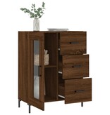 vidaXL Dressoir 69,5x34x90 cm bewerkt hout bruineikenkleurig