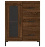 vidaXL Dressoir 69,5x34x90 cm bewerkt hout bruineikenkleurig