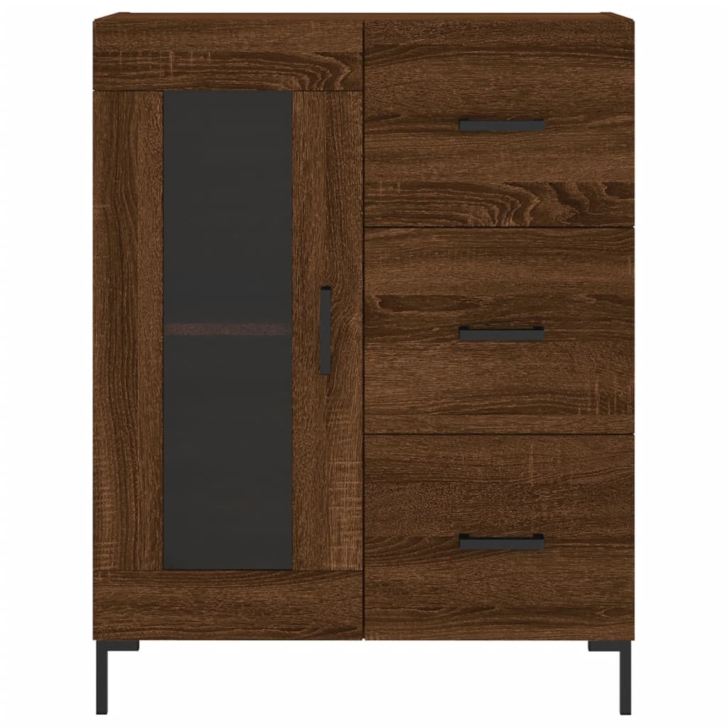 VidaXL Dressoir 69,5x34x90 cm bewerkt hout bruineikenkleurig