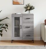 VidaXL Dressoir 69,5x34x90 cm bewerkt hout grijs sonoma eikenkleurig