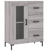VidaXL Dressoir 69,5x34x90 cm bewerkt hout grijs sonoma eikenkleurig