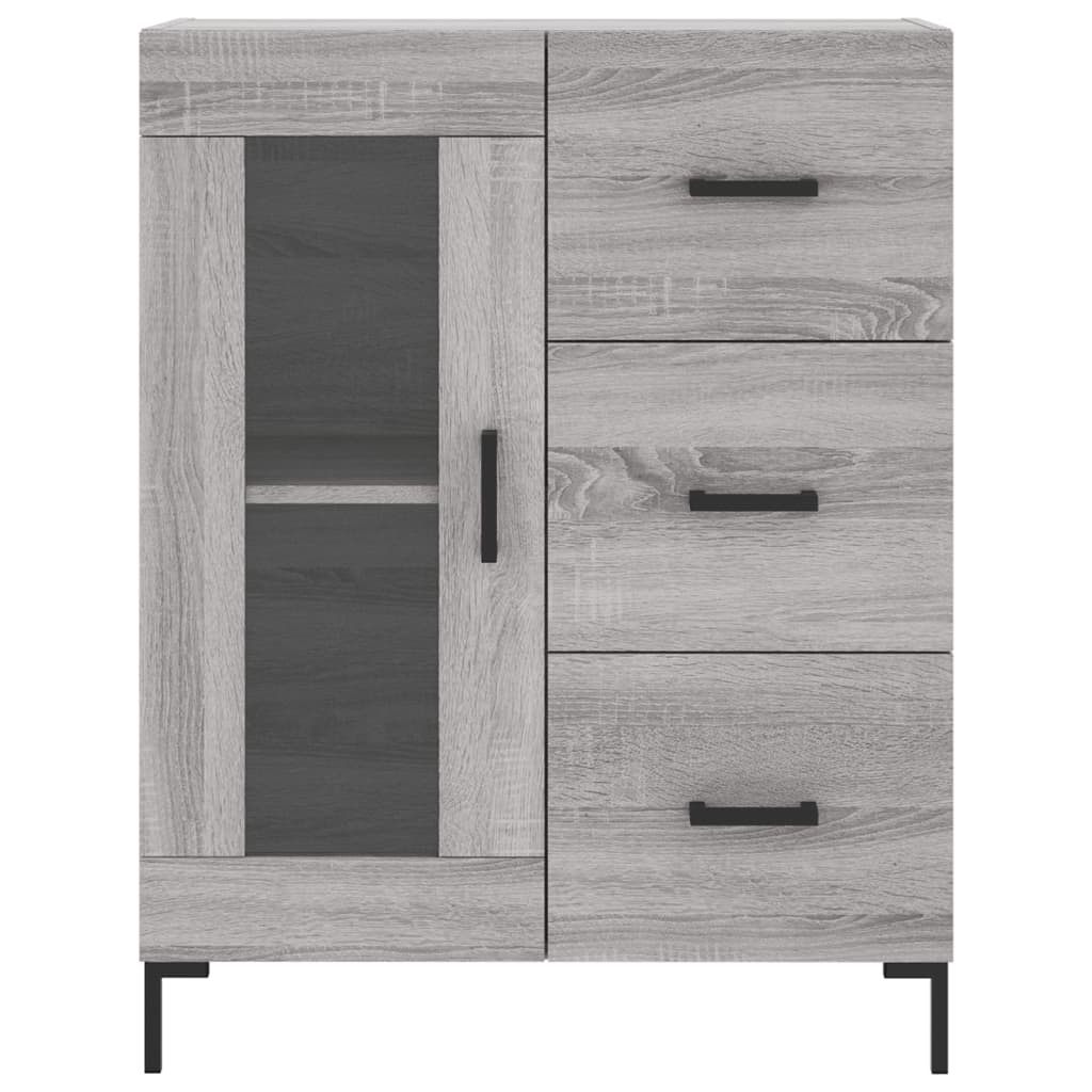 VidaXL Dressoir 69,5x34x90 cm bewerkt hout grijs sonoma eikenkleurig
