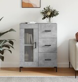 VidaXL Dressoir 69,5x34x90 cm bewerkt hout betongrijs