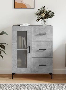 VidaXL Dressoir 69,5x34x90 cm bewerkt hout betongrijs