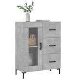 VidaXL Dressoir 69,5x34x90 cm bewerkt hout betongrijs