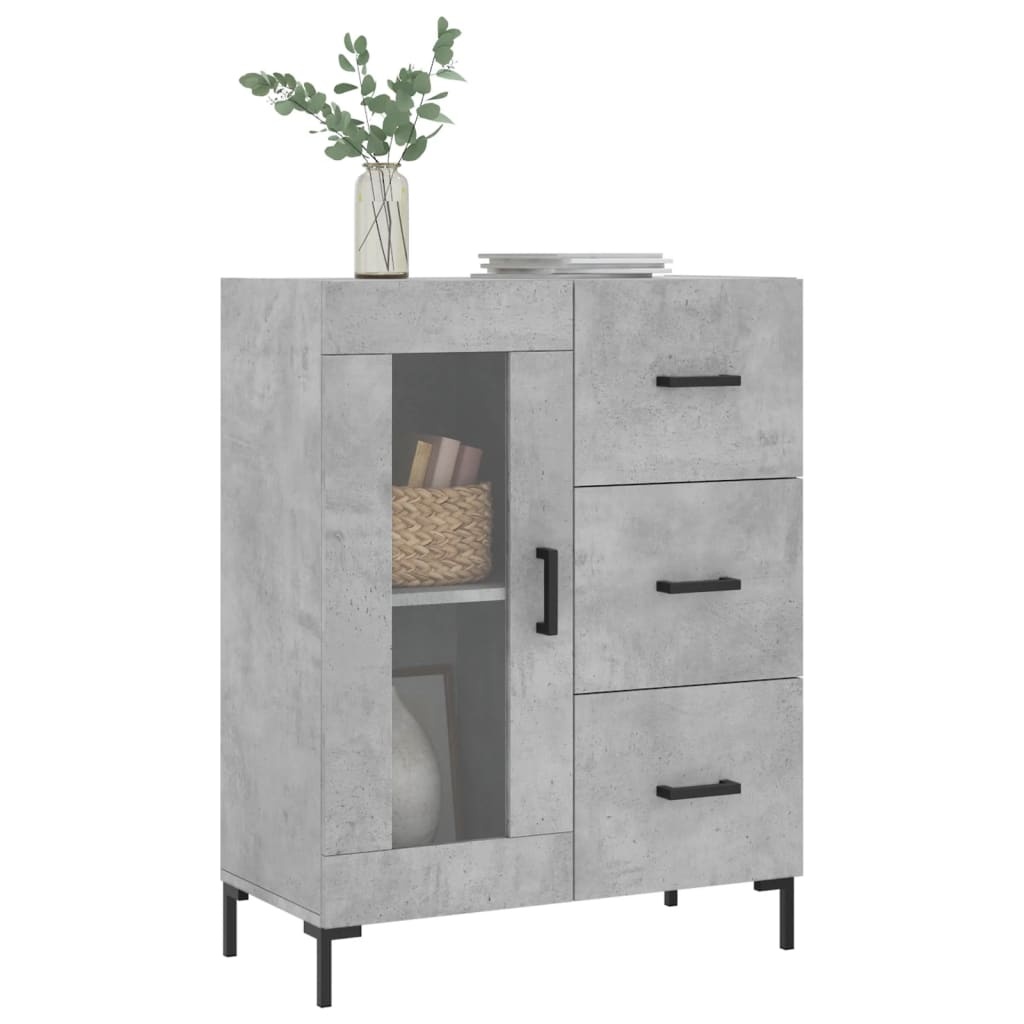 VidaXL Dressoir 69,5x34x90 cm bewerkt hout betongrijs