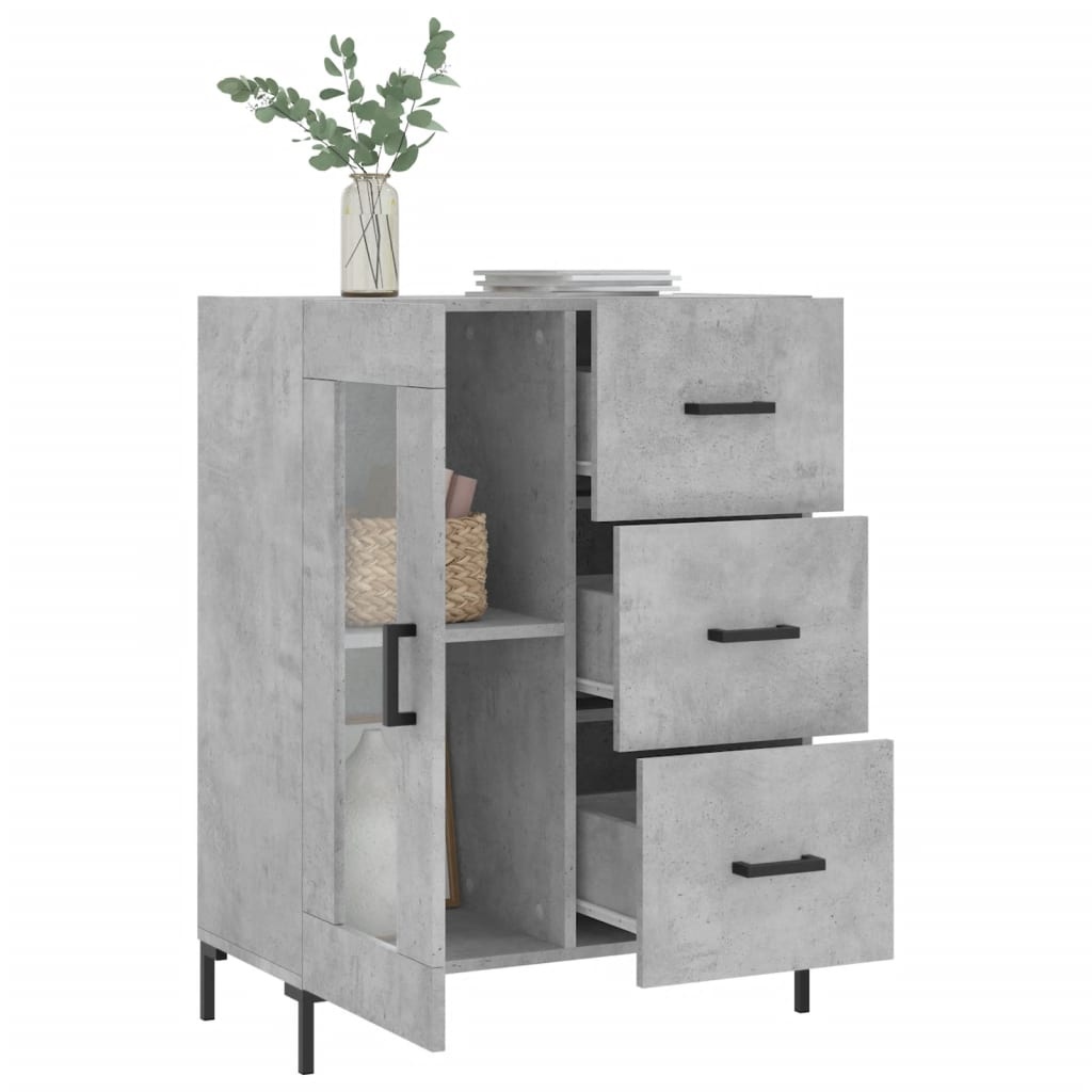 VidaXL Dressoir 69,5x34x90 cm bewerkt hout betongrijs