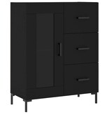 VidaXL Dressoir 69,5x34x90 cm bewerkt hout zwart