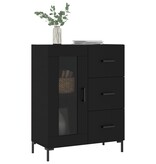 VidaXL Dressoir 69,5x34x90 cm bewerkt hout zwart