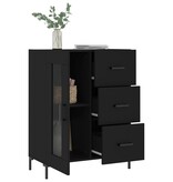 VidaXL Dressoir 69,5x34x90 cm bewerkt hout zwart