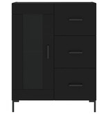 VidaXL Dressoir 69,5x34x90 cm bewerkt hout zwart