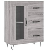 VidaXL Dressoir 69,5x34x90 cm bewerkt hout grijs sonoma eikenkleurig