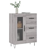 VidaXL Dressoir 69,5x34x90 cm bewerkt hout grijs sonoma eikenkleurig