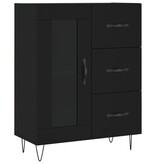VidaXL Dressoir 69,5x34x90 cm bewerkt hout zwart