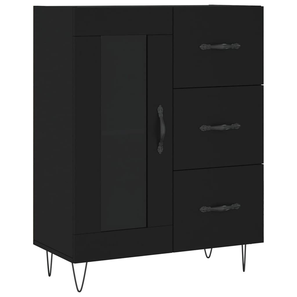 VidaXL Dressoir 69,5x34x90 cm bewerkt hout zwart