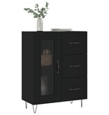 VidaXL Dressoir 69,5x34x90 cm bewerkt hout zwart