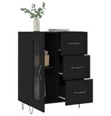 VidaXL Dressoir 69,5x34x90 cm bewerkt hout zwart