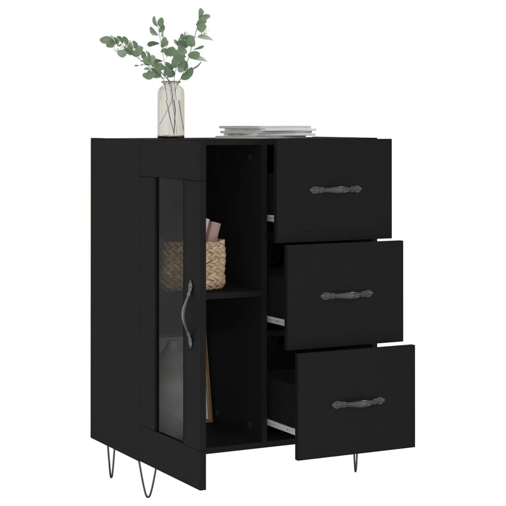 VidaXL Dressoir 69,5x34x90 cm bewerkt hout zwart