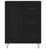 VidaXL Dressoir 69,5x34x90 cm bewerkt hout zwart