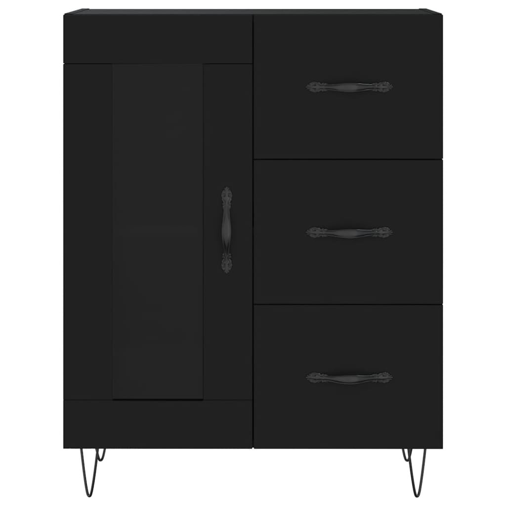 VidaXL Dressoir 69,5x34x90 cm bewerkt hout zwart