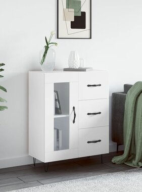 VidaXL Dressoir 69,5x34x90 cm bewerkt hout wit