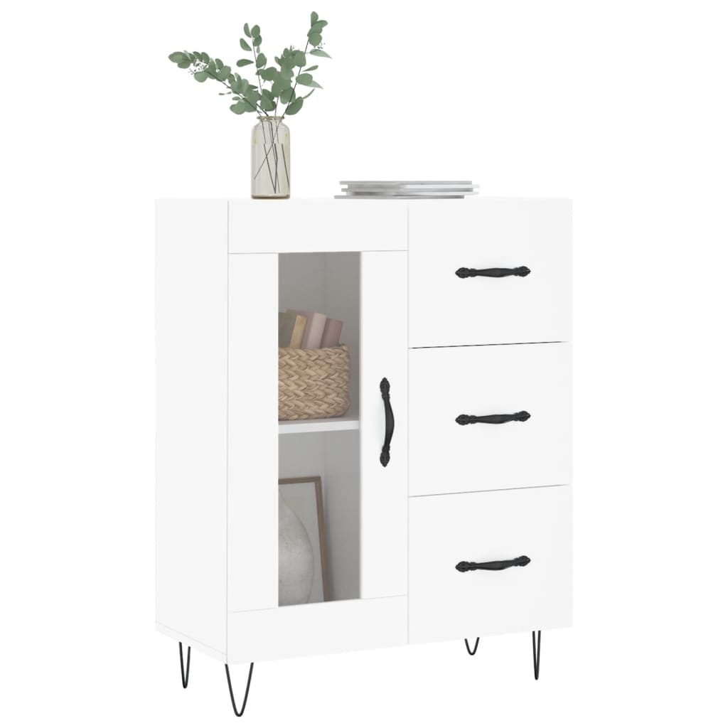 VidaXL Dressoir 69,5x34x90 cm bewerkt hout wit