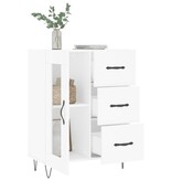 VidaXL Dressoir 69,5x34x90 cm bewerkt hout wit