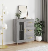 VidaXL Dressoir 69,5x34x90 cm bewerkt hout grijs sonoma eikenkleurig