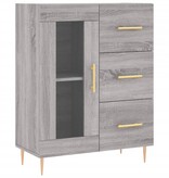 VidaXL Dressoir 69,5x34x90 cm bewerkt hout grijs sonoma eikenkleurig