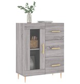 VidaXL Dressoir 69,5x34x90 cm bewerkt hout grijs sonoma eikenkleurig