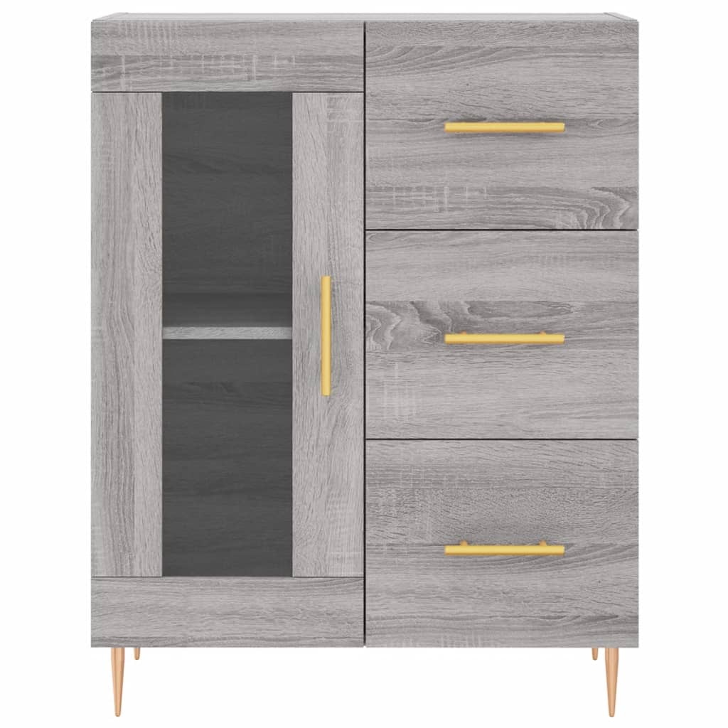 VidaXL Dressoir 69,5x34x90 cm bewerkt hout grijs sonoma eikenkleurig