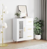 VidaXL Dressoir 69,5x34x90 cm bewerkt hout hoogglans wit