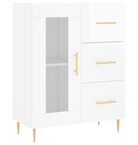 VidaXL Dressoir 69,5x34x90 cm bewerkt hout hoogglans wit