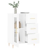 VidaXL Dressoir 69,5x34x90 cm bewerkt hout hoogglans wit
