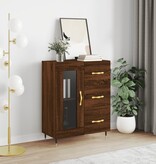 VidaXL Dressoir 69,5x34x90 cm bewerkt hout bruineikenkleurig