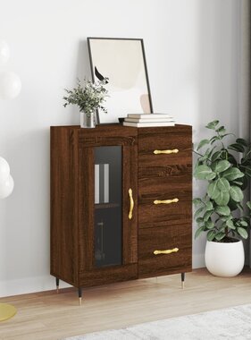 VidaXL Dressoir 69,5x34x90 cm bewerkt hout bruineikenkleurig