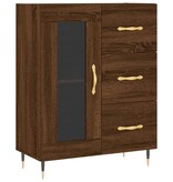VidaXL Dressoir 69,5x34x90 cm bewerkt hout bruineikenkleurig