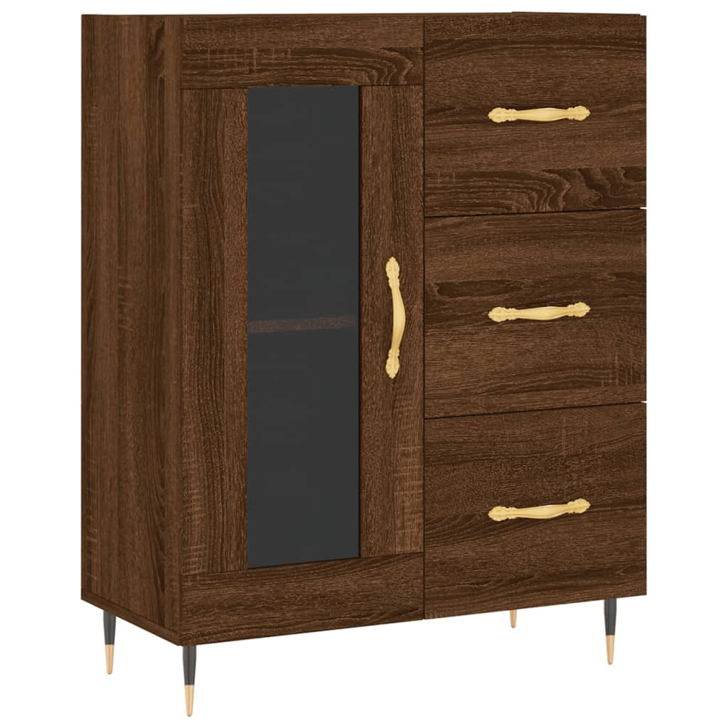 VidaXL Dressoir 69,5x34x90 cm bewerkt hout bruineikenkleurig