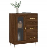 VidaXL Dressoir 69,5x34x90 cm bewerkt hout bruineikenkleurig