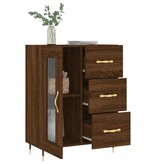 VidaXL Dressoir 69,5x34x90 cm bewerkt hout bruineikenkleurig