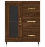VidaXL Dressoir 69,5x34x90 cm bewerkt hout bruineikenkleurig