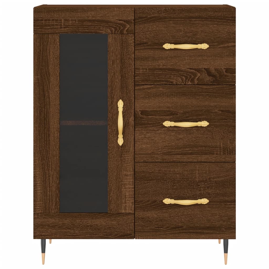 VidaXL Dressoir 69,5x34x90 cm bewerkt hout bruineikenkleurig