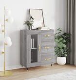 VidaXL Dressoir 69,5x34x90 cm bewerkt hout grijs sonoma eikenkleurig