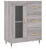 VidaXL Dressoir 69,5x34x90 cm bewerkt hout grijs sonoma eikenkleurig