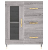 VidaXL Dressoir 69,5x34x90 cm bewerkt hout grijs sonoma eikenkleurig