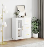 VidaXL Dressoir 69,5x34x90 cm bewerkt hout hoogglans wit