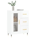 VidaXL Dressoir 69,5x34x90 cm bewerkt hout hoogglans wit