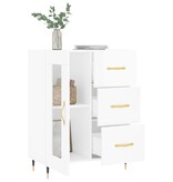 VidaXL Dressoir 69,5x34x90 cm bewerkt hout hoogglans wit