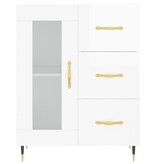 VidaXL Dressoir 69,5x34x90 cm bewerkt hout hoogglans wit